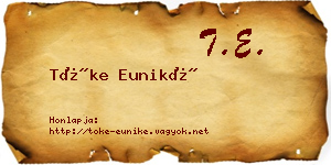 Tőke Euniké névjegykártya